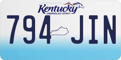 KY license plate 794JIN