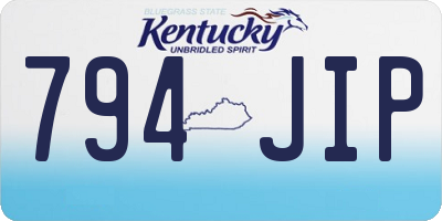 KY license plate 794JIP