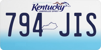 KY license plate 794JIS