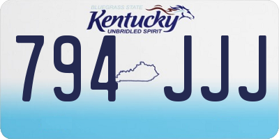 KY license plate 794JJJ