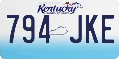 KY license plate 794JKE