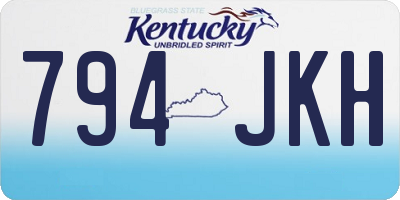 KY license plate 794JKH