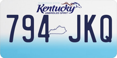 KY license plate 794JKQ