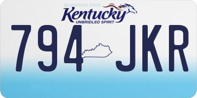 KY license plate 794JKR
