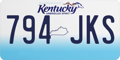 KY license plate 794JKS