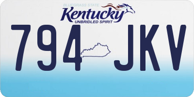 KY license plate 794JKV