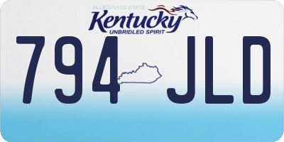 KY license plate 794JLD