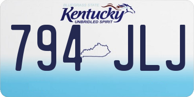 KY license plate 794JLJ
