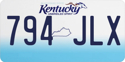 KY license plate 794JLX