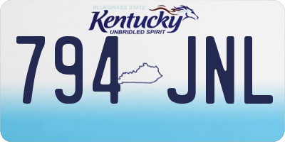 KY license plate 794JNL