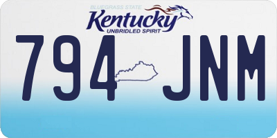 KY license plate 794JNM