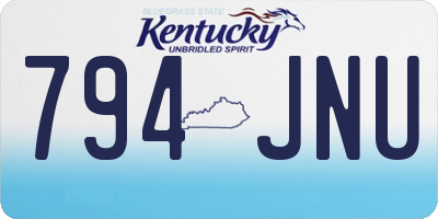 KY license plate 794JNU