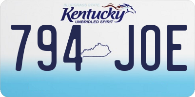KY license plate 794JOE
