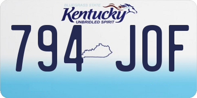 KY license plate 794JOF