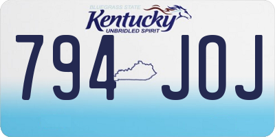 KY license plate 794JOJ