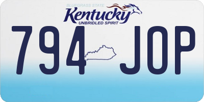 KY license plate 794JOP
