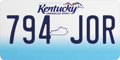 KY license plate 794JOR