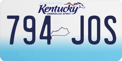 KY license plate 794JOS