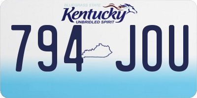KY license plate 794JOU
