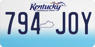 KY license plate 794JOY