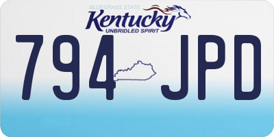 KY license plate 794JPD