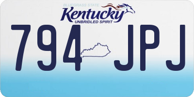 KY license plate 794JPJ