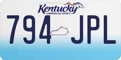 KY license plate 794JPL