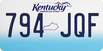 KY license plate 794JQF