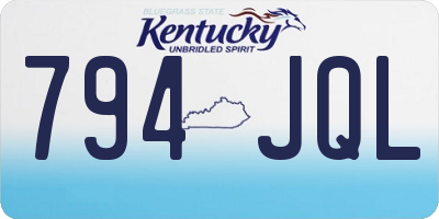 KY license plate 794JQL