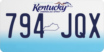 KY license plate 794JQX