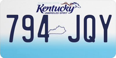KY license plate 794JQY