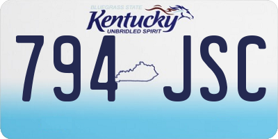 KY license plate 794JSC
