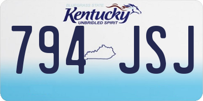 KY license plate 794JSJ