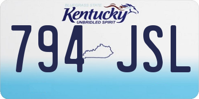 KY license plate 794JSL