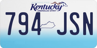 KY license plate 794JSN