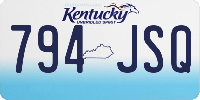 KY license plate 794JSQ