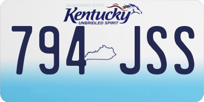 KY license plate 794JSS