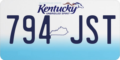 KY license plate 794JST