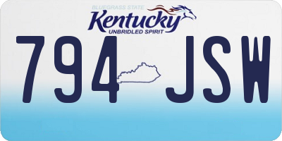 KY license plate 794JSW
