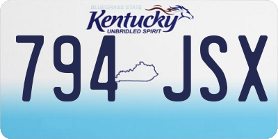 KY license plate 794JSX