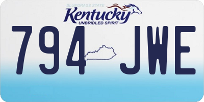 KY license plate 794JWE