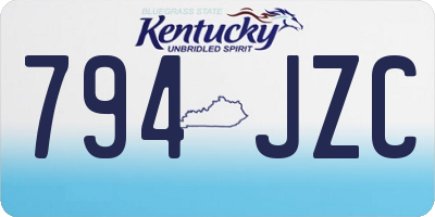 KY license plate 794JZC