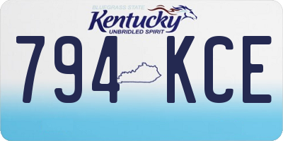 KY license plate 794KCE