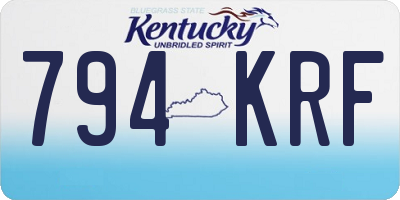 KY license plate 794KRF