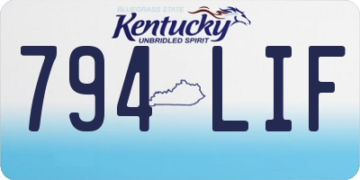 KY license plate 794LIF