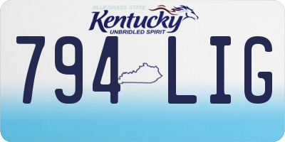 KY license plate 794LIG