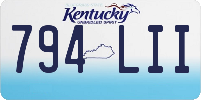 KY license plate 794LII