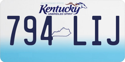 KY license plate 794LIJ