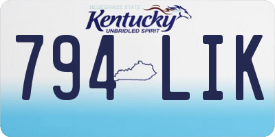 KY license plate 794LIK
