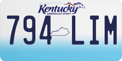 KY license plate 794LIM